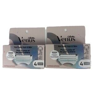 (2) Gillette Venus Pubic Hair & Skin Razor Blade Refill Cartridges 4ct